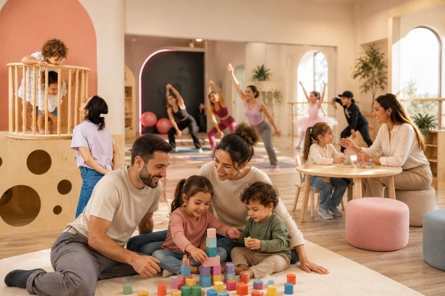 ילדים, הורים וצוות סול במרחב פעילות